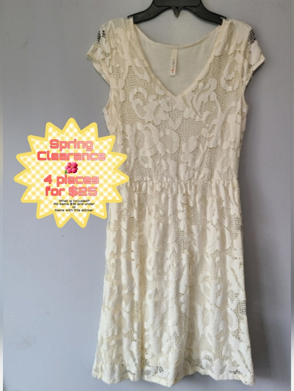Gilli Cream Lace Midi Dress